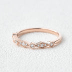 0.18CTW Round Brilliant Cut Moissanite Unique Wedding Band