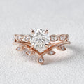 1.75CT Round Brilliant Cut Dainty Moissanite Bridal Ring Set
