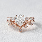 1.75CT Round Brilliant Cut Dainty Moissanite Bridal Ring Set