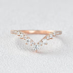 0.25 CT Round Curved Moissanite Wedding Band