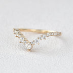 0.25 CT Round Curved Moissanite Wedding Band
