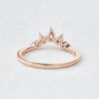 0.2 CT Marquise And Round Curved Moissanite Wedding Band