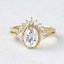1.21CT Oval Moissanite 3 Stones Bridal Ring Set