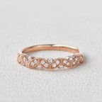 0.19 CT Round Art Deco Style Moissanite Wedding Band