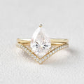 1.80CT Pear Moissanite Solitaire Bridal Ring Set