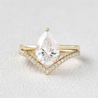 1.80CT Pear Moissanite Solitaire Bridal Ring Set