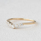 0.22 CT Round Cut Seven Stone Curved Moissanite Wedding Band
