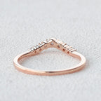 0.22 CT Round Cut Seven Stone Curved Moissanite Wedding Band