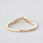 0.22 CT Round Cut Seven Stone Curved Moissanite Wedding Band