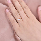 0.25 CT Round Curved Moissanite Wedding Band