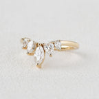 0.6 CT Marquise And Pear Moissanite Wedding Band