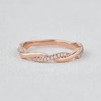 0.12 CT Round Shaped Twisted Moissanite Wedding Band