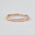 0.25 TCW Round Brilliant Cut Infinity Shank Unique Wedding Band