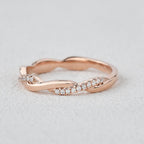 0.25 TCW Round Brilliant Cut Infinity Shank Unique Wedding Band