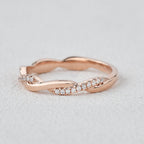 0.12 CT Round Shaped Twisted Moissanite Wedding Band