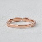 0.12 CT Round Shaped Twisted Moissanite Wedding Band