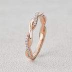 0.12 CT Round Shaped Twisted Moissanite Wedding Band