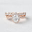 1.86CT Oval Cut Moissanite Halo Bridal Ring Set