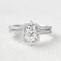 1.21CT Oval Cut Moissanite Vintage Halo Bridal Ring Set