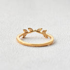 0.05 CTW Round Brilliant Cut Curved Vintage Style Wedding Band