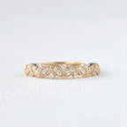 0.19 CT Round Art Deco Style Moissanite Wedding Band