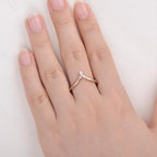 0.1 CTW Round & Marquise Cut Curved Stacking Moissanite Wedding Band