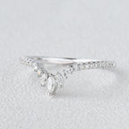 0.36 CT Marquise And Round Moissanite Wedding Band
