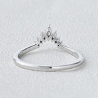 0.36 CT Marquise And Round Moissanite Wedding Band