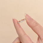 0.4 CT Round And Marquise Moissanite Wedding Band