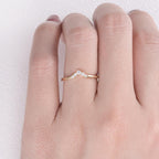 1.3 MM Round Brilliant Cut V Curved Moissanite Wedding Band