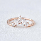 0.6 CT Marquise And Pear Moissanite Wedding Band