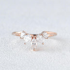 0.6 CT Marquise And Pear Moissanite Wedding Band