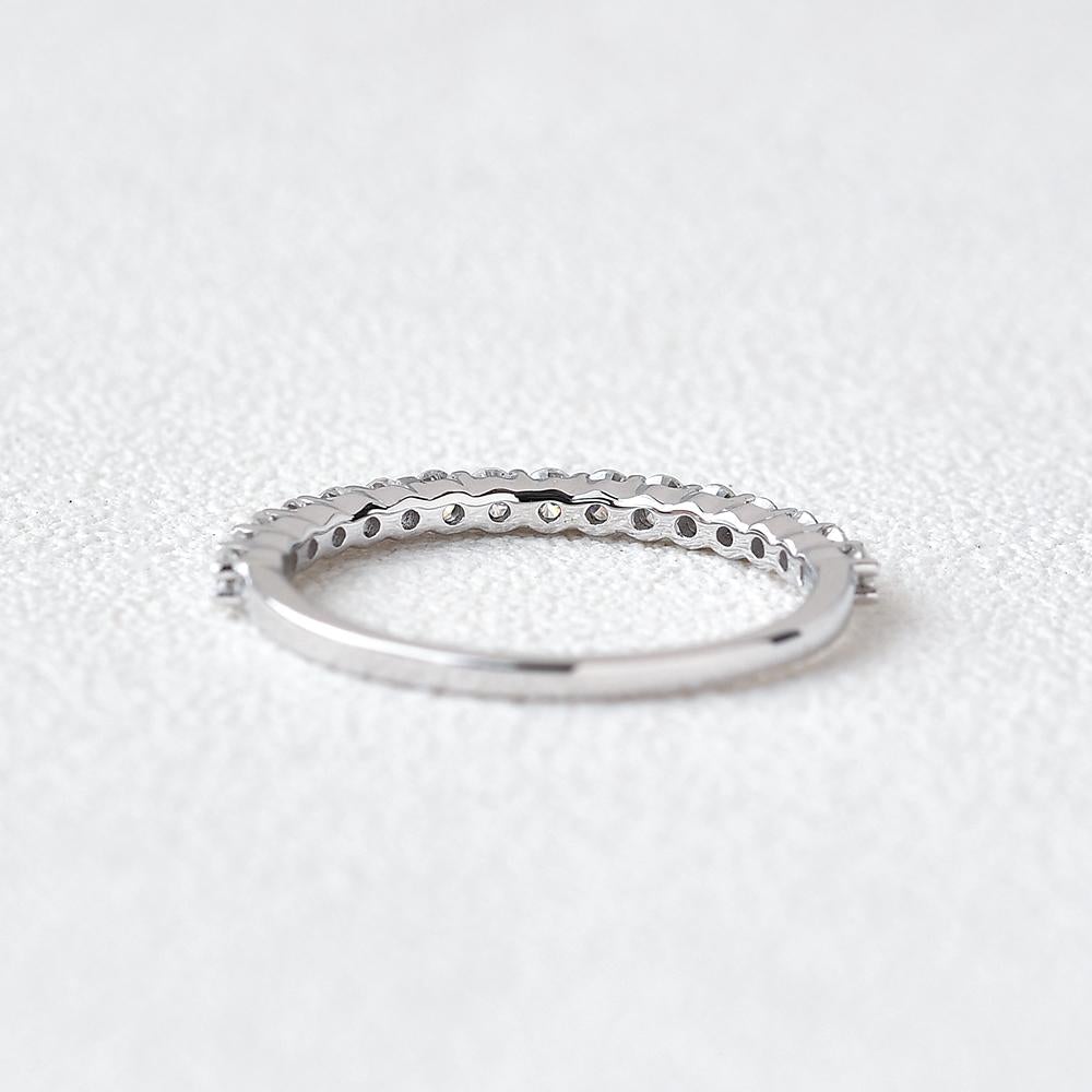 0.20CTW Round Brilliant Half Eternity Perfect Moissanite Wedding Band