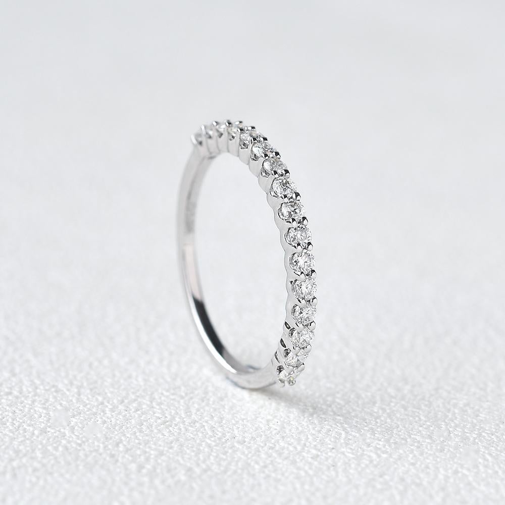 0.20CTW Round Brilliant Half Eternity Perfect Moissanite Wedding Band