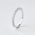 0.20CTW Round Brilliant Half Eternity Perfect Moissanite Wedding Band