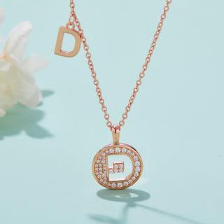 Personalized "D" latter diamond necklace