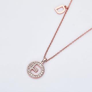 Personalized "D" latter diamond necklace