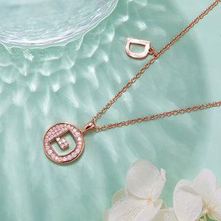 Personalized "D" latter diamond necklace