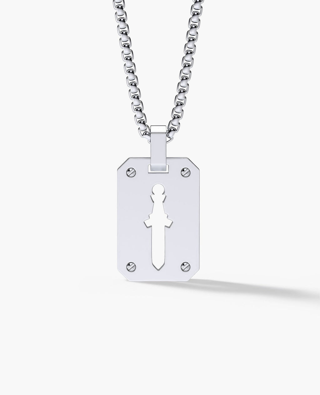 SHADOW DAGGER Gold Dog Tag Pendant