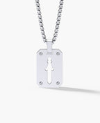 SHADOW DAGGER Gold Dog Tag Pendant
