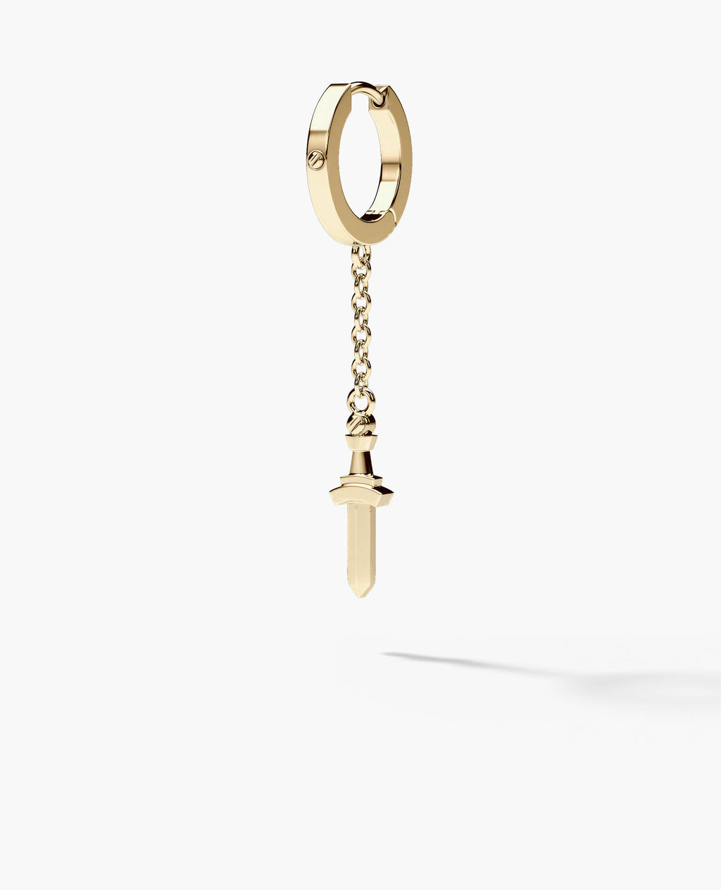 DANGLE Dagger Hoop Gold Earring on the chain