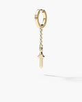 DANGLE Dagger Hoop Gold Earring on the chain