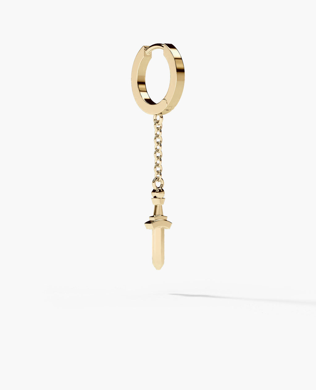 DANGLE Dagger Hoop Gold Earring on the chain