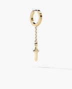 DANGLE Dagger Hoop Gold Earring on the chain