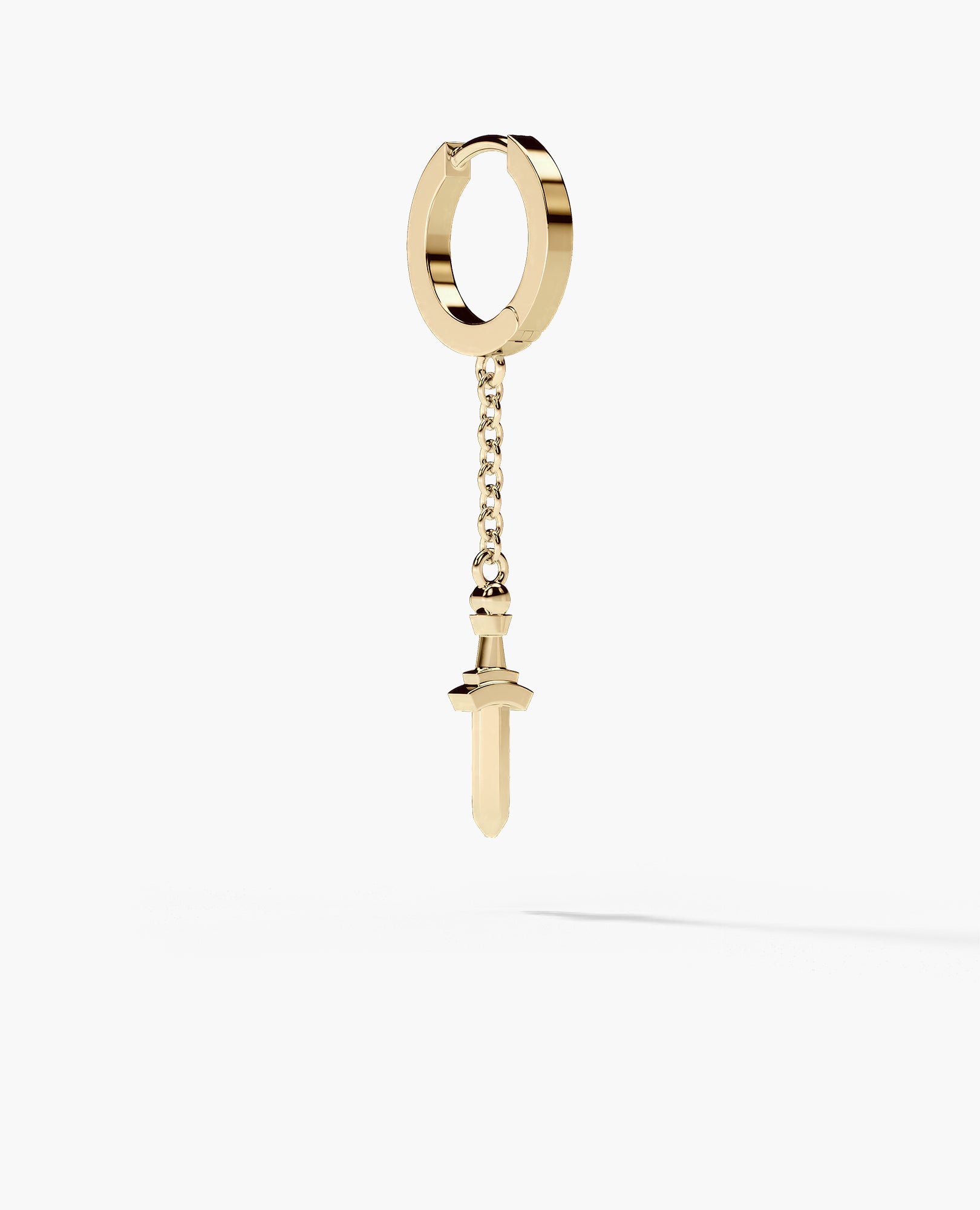 DANGLE Dagger Hoop Gold Earring on the chain