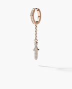 DANGLE Dagger Hoop Gold Earring on the chain with 0.20ct Diamonds