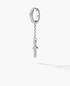 DANGLE Dagger Hoop Gold Earring on the chain with 0.20ct Diamonds