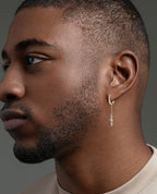 DANGLE Dagger Hoop Gold Earring on the chain with 0.20ct Diamonds