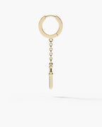 DANGLE Dagger Hoop Gold Earring on the chain with 0.20ct Diamonds