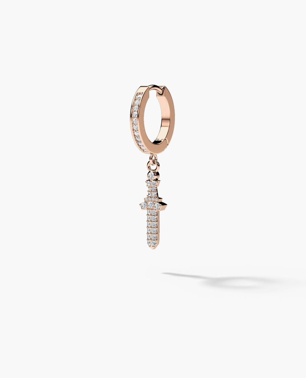 DANGLE Dagger Hoop Gold Earring with 0.20ct Diamonds